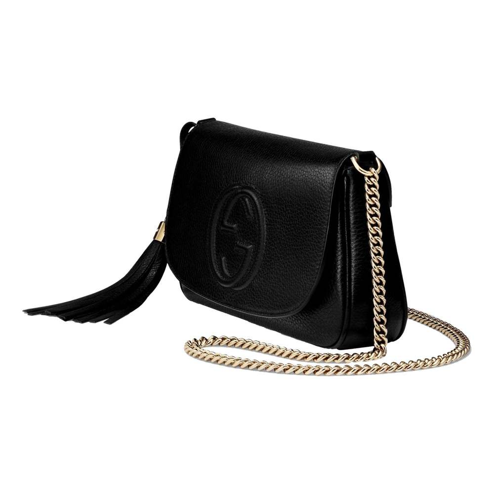 Gucci Soho Disco GG Black Calf Leather Tassel Chain Crossbody Bag - Picture 4 of 6